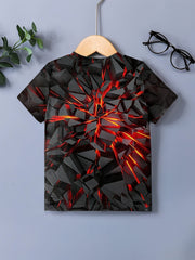 Boys' 3D Geometry Graphic T Shirt for Summer Outdoor Activities