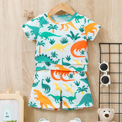 2pcs Baby Boys Dinosaur T-shirt & Shorts Set