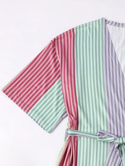 Rainbow Striped Short Sleeve Nightgown