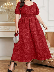 Romantic Kaftan Dress Women's Plus Floral Print Puff Sleeve