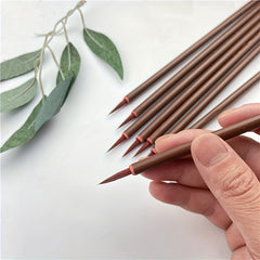 5pcs Small Red Hair Hook Line Brush Chinese Painting Thin Golden Body Calligraph