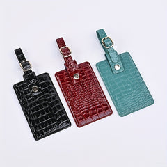 Crocodile Pattern Glossy Passport Holder PU Leather ID Card Holder