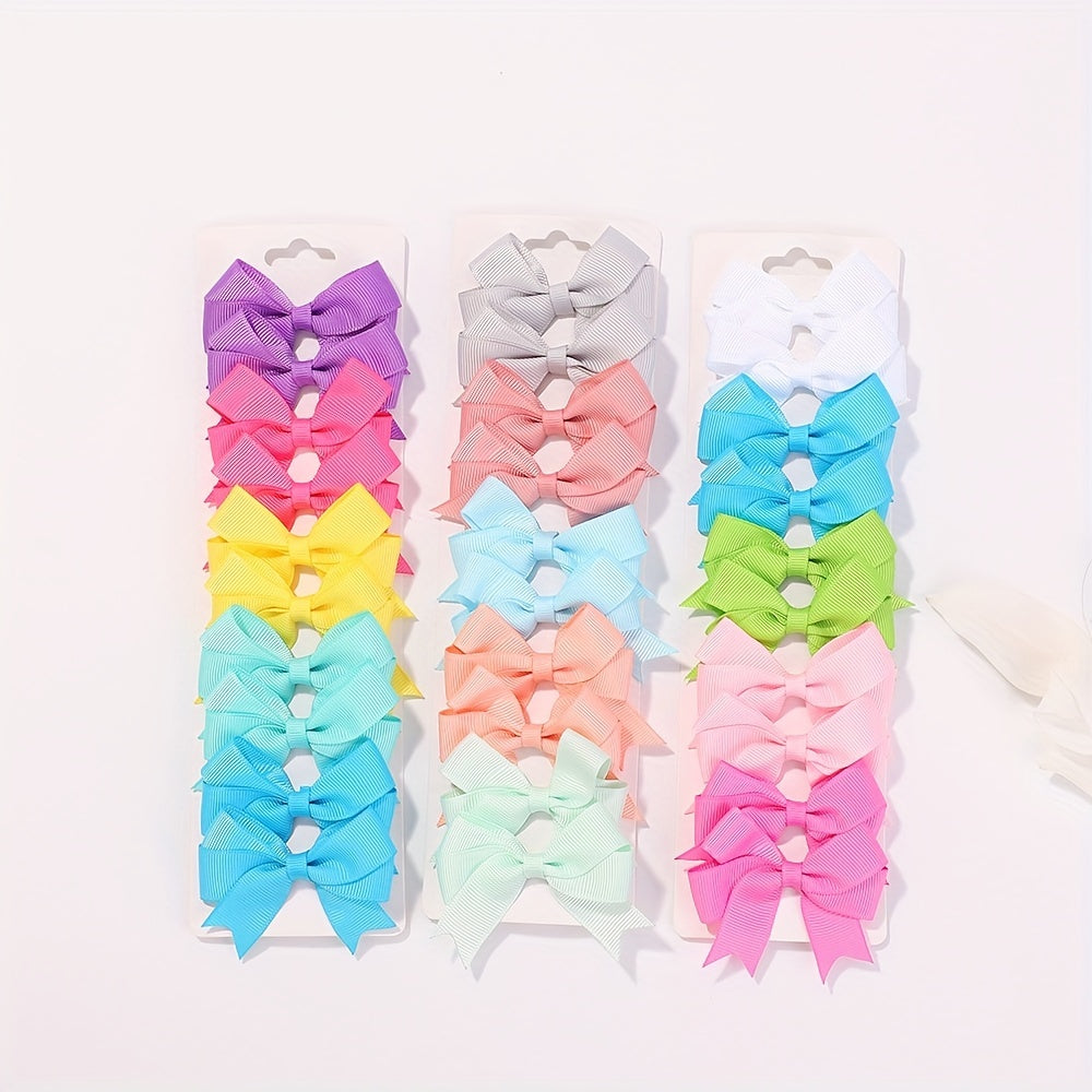 10pcs Colorful Bow Hair Clips for Baby Girls