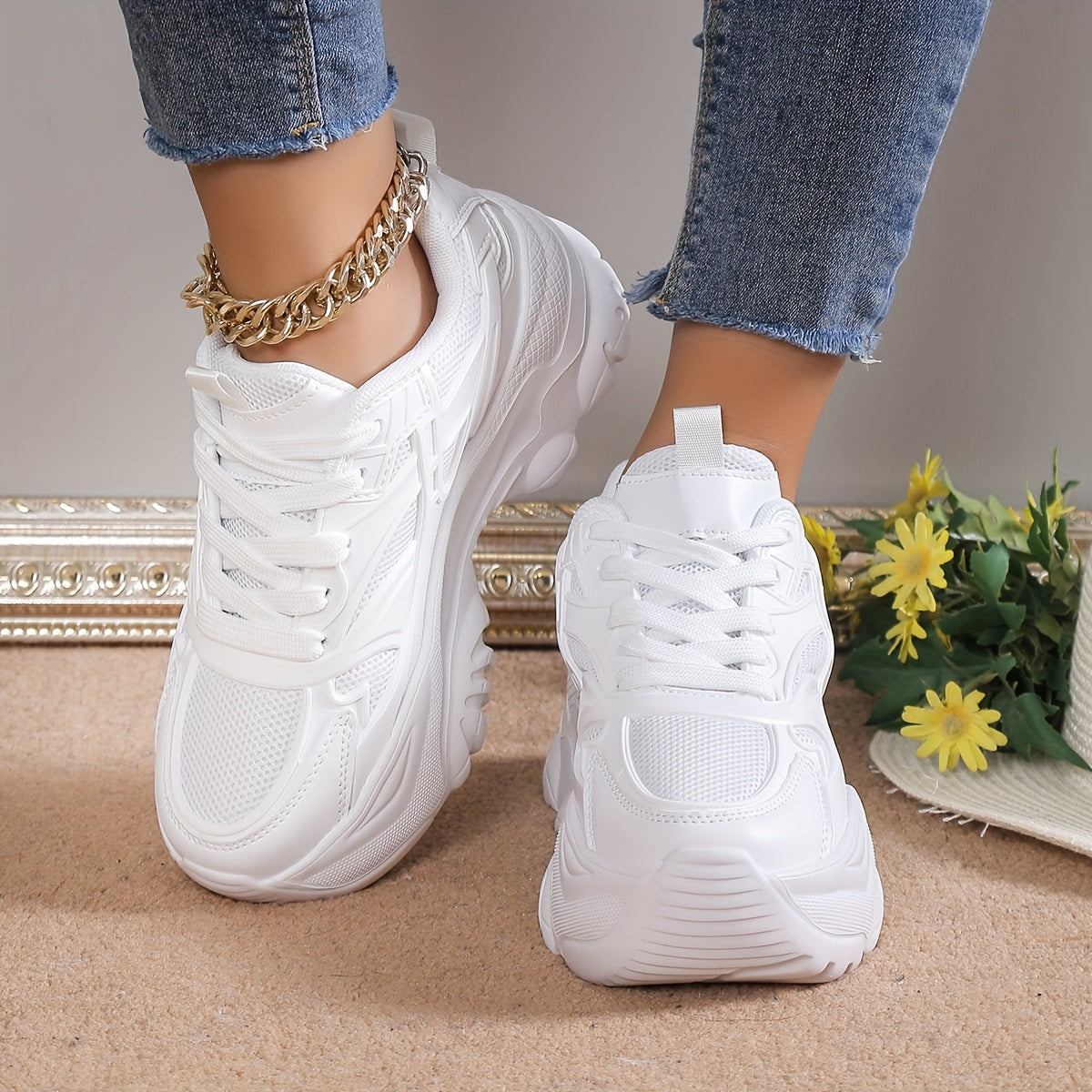 Lightweight Heighten Non Slip Chunky Sneakers Casual Versatile Running Shoes