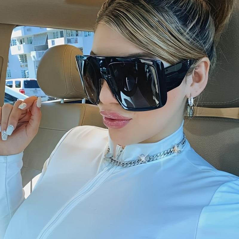 Oversized Square Frame Sunglasses UV Protection Shades For Women