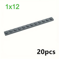 20pcs Thin Classic Bricks Plate 1 X 12 Dot Building Blocks MOC Educa