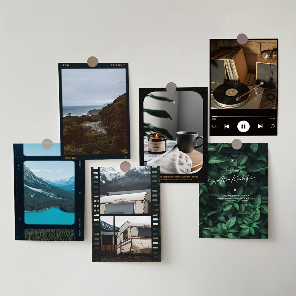 10pcs Creative Postcards Indoor Wall Self Paste Photo Material