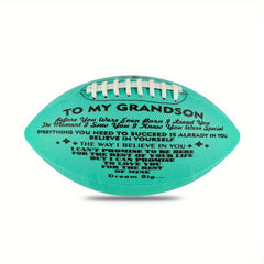 Engraved American Football Size 9 To My Grandson From Grandpa Grandma Christmas
