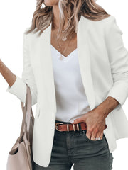 Shawl Collar Open Front Blazer Long Sleeve For Office Women