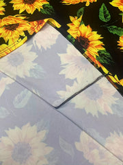 Casual Two Piece Set Knotted Open Front Tops & Sunflower Print Dress