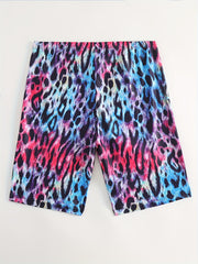 Men's Swim Boxers Leopard Print Quick Dry Swimsuit Shorts Pants