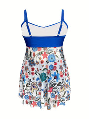 Floral Print Ruched Tankini Set
