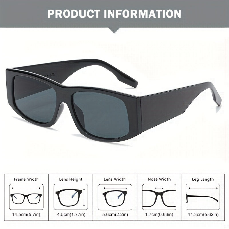 Men's Square Frame PC Glasses Retro Sunglasses With Anti press Box