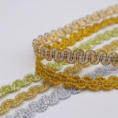 5yds Gold Silver Braid Lace Trim Metallic Ribbon DIY Crafts Sewing