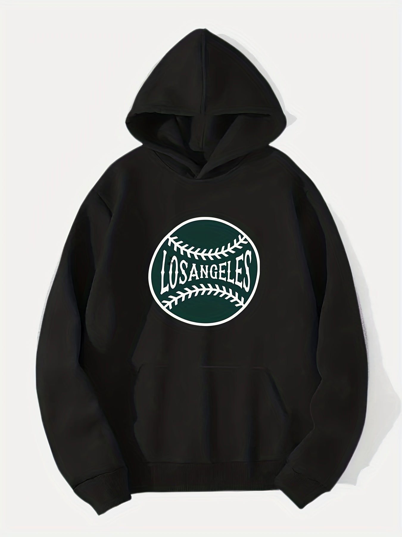 Los Angeles Baseball Print Hoodie for Men