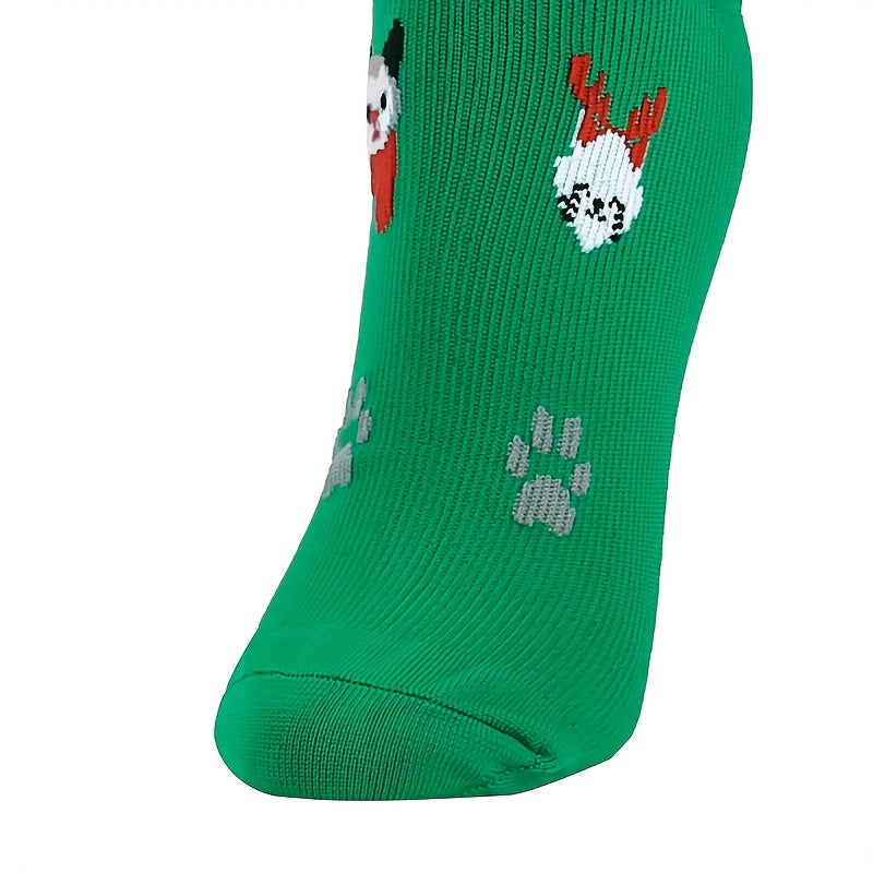 Christmas Pattern Stocking for Running and Yoga Leg Support Socks