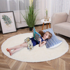 American Style Round Rug Plush PV Velvet Area Rug