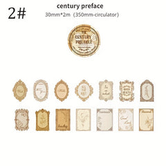 2m Vintage English Sticker Washi Tape DIY Roll