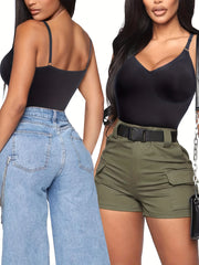 V Neck Tummy Control Slimmer Slip Body Shaper Women's Underwear