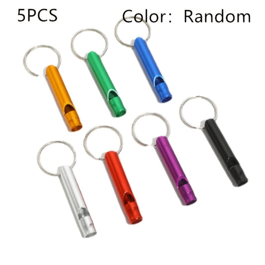 10pcs Colorful Emergency Whistle Keychain Aluminum for Outdoor Camping Hiking