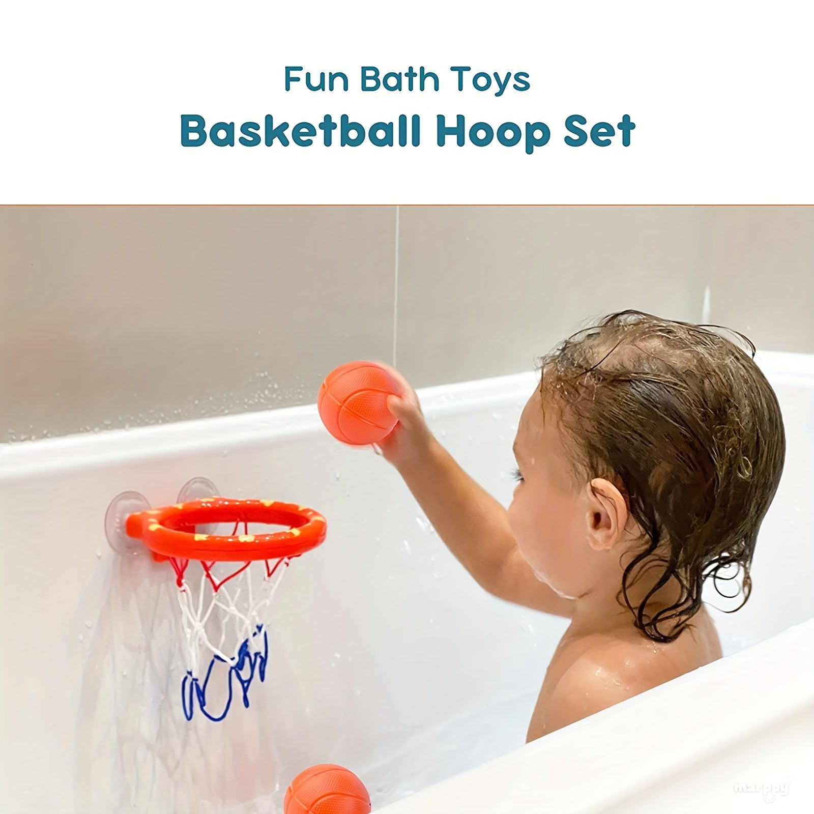 Bath Toys Bathtub Basketball Hoop For Toddlers with 3 Soft Balls Set