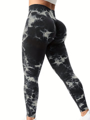 Tie Dye Seamless Leggings High Waist Yoga Pants Scrunch Butt Lifting Tights