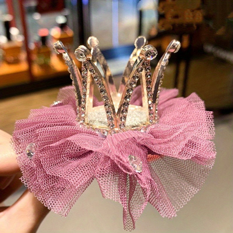 Mesh Flower Crown Hair Clips for Holiday Party Girls Accessories