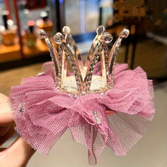 Mesh Flower Crown Hair Clips for Holiday Party Girls Accessories