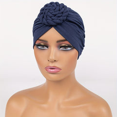 Braided Twist Flower Turban Cap Head Wrap Chemo Hat