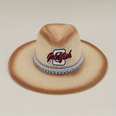 Western Cowboy Straw Hat Spring Summer Top Hat Mens Straw Hat