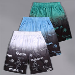 3pcs Astronaut & Planet Print Boys Comfortable Shorts