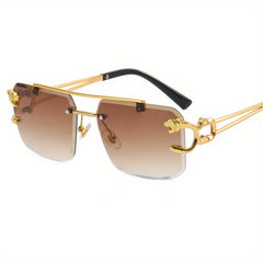 Retro Rimless Gradient UV400 Metal Sun Shades