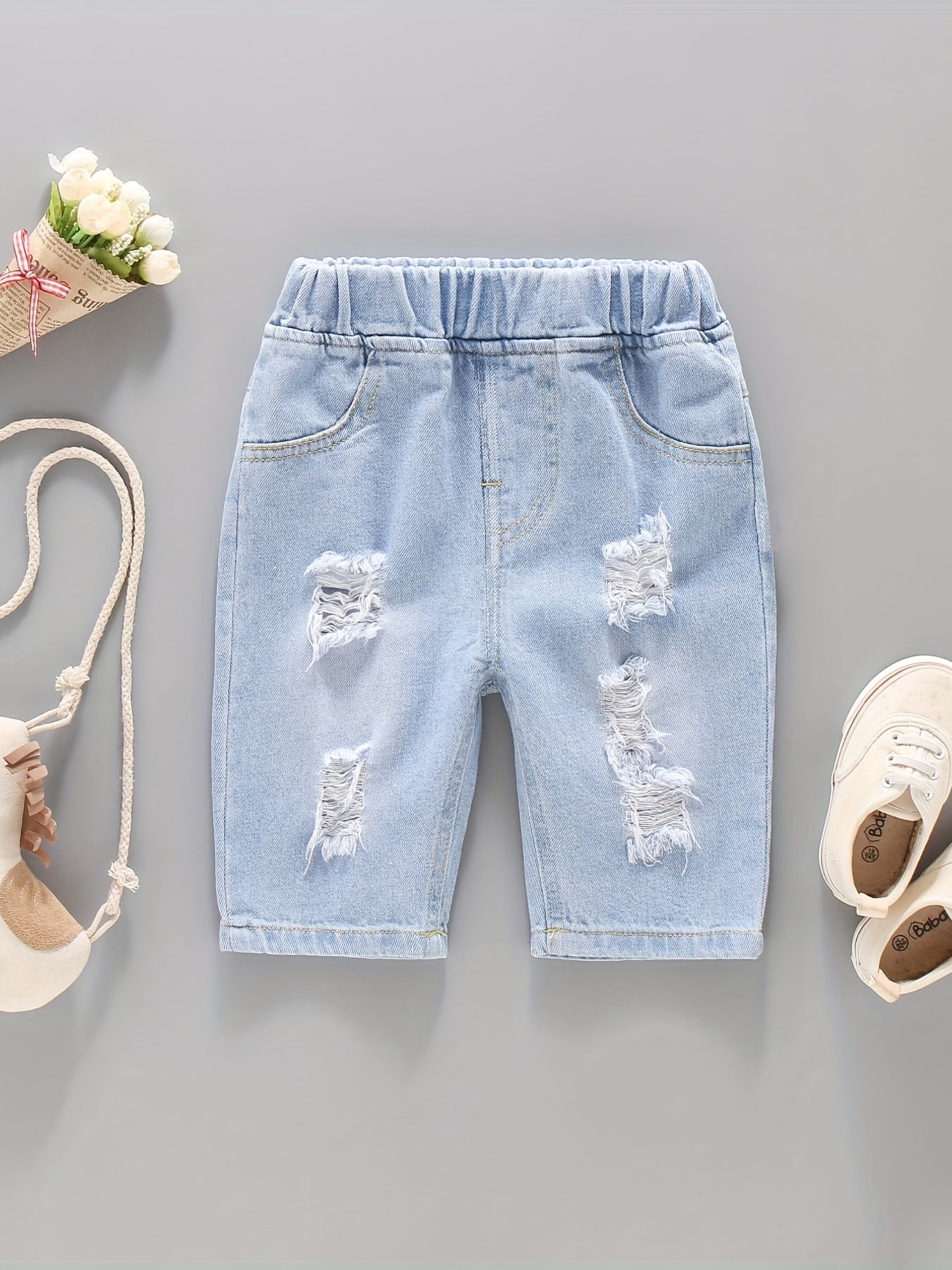 Boys Ripped Denim Shorts Summer Kids Clothes