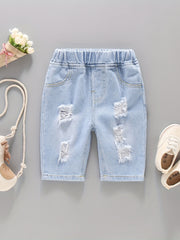 Boys Ripped Denim Shorts Summer Kids Clothes