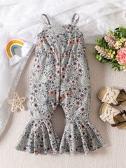 Girls Bow Pattern Off Shoulder Cami Flare Leg Clothes