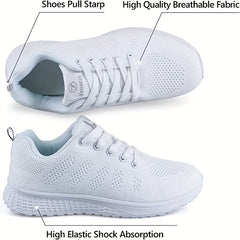 Women's Breathable Lace Up Knit Sports Shoes