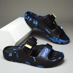 Men's Camo Platform Slides - Non Slip Comfort - Indoor/Outdoor