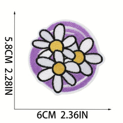 16pcs Embroidered Cloth Bag Patches - Colorful Hot Transfer Printing