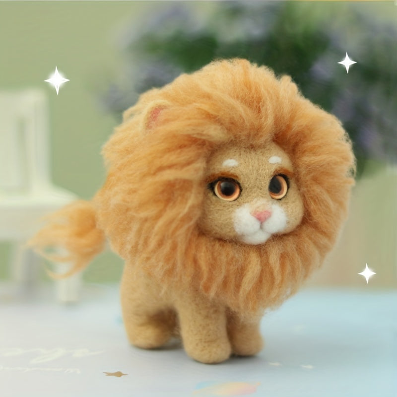 Cartoon Lion Punch Needle Starter Kit DIY Embroidery Yarn Punch H