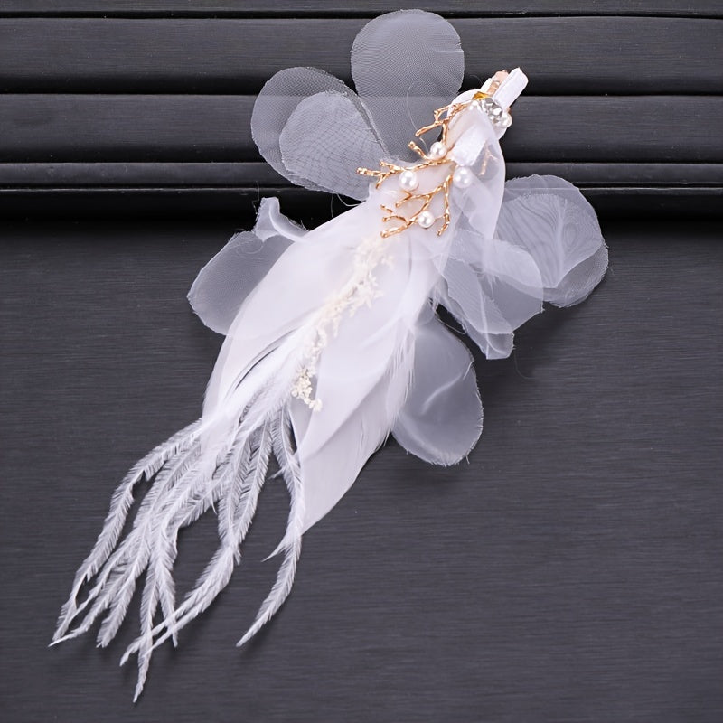 Feather Hair Clip Bridal Hair Accessories Wedding Headpiece