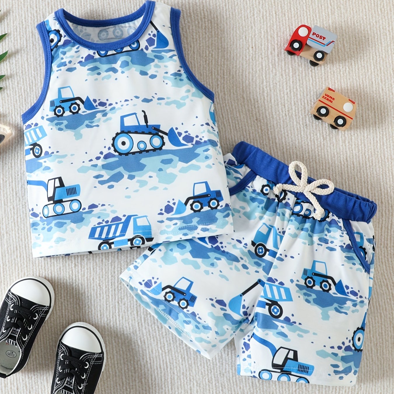 Boys Dino Digger Tank Top & Shorts Set
