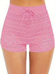 Lace Tie Waist Beachwear Shorts