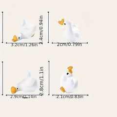 6pcs Resin Chubby Duck Car Decorations Mixed Colors Desktop Dashboard