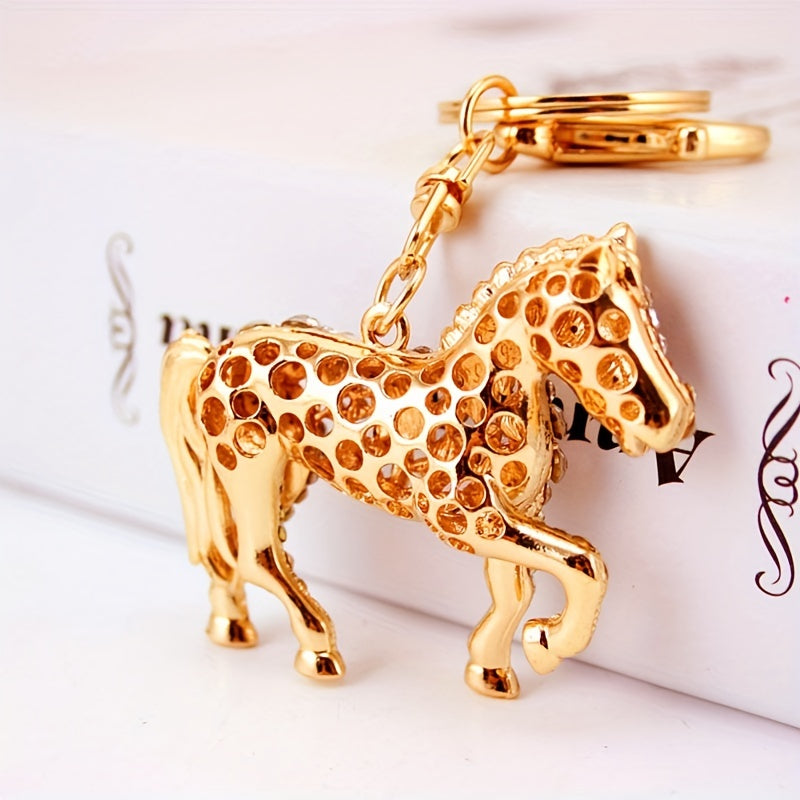 Zodiac Rhinestone Pony Keychain Horse Car Keychain Female Bag Accessories