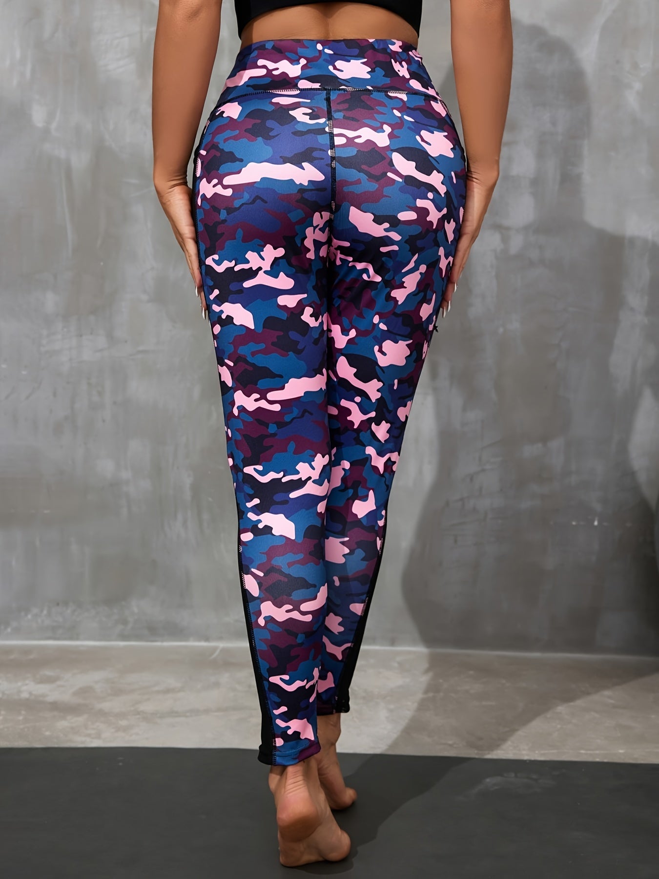 Women's Activewear Mesh Stitching Sports Pants Slim Fitting Yoga Leggings
