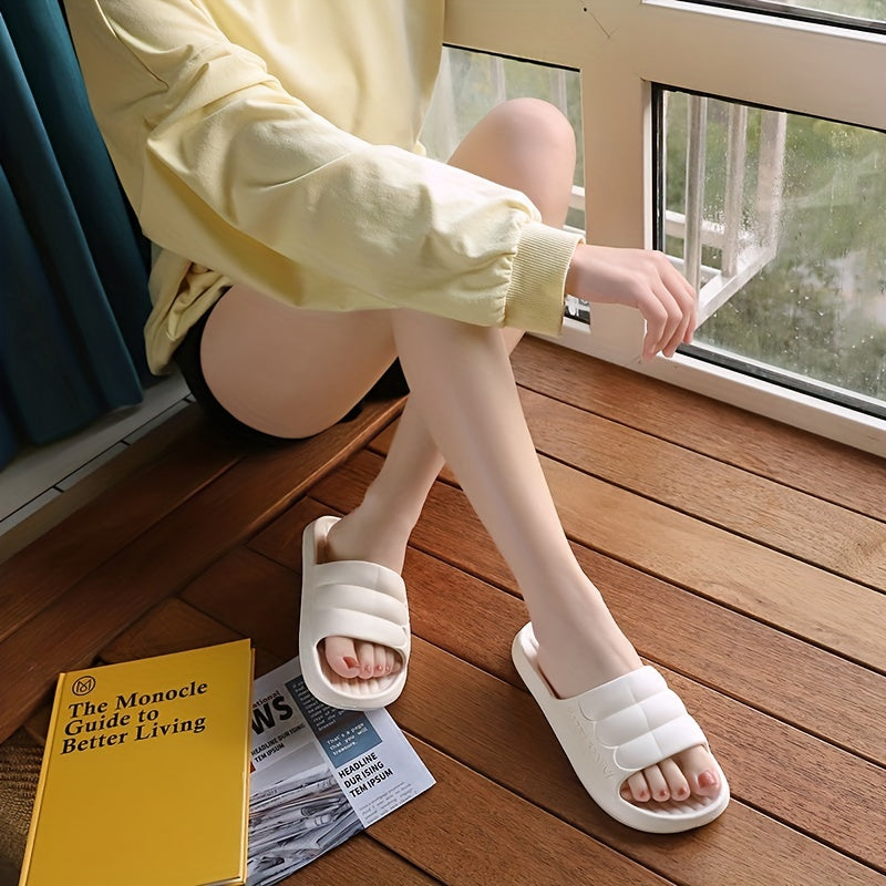 Women's Waterproof Solid Slides Soft Sole Indoor Shoes