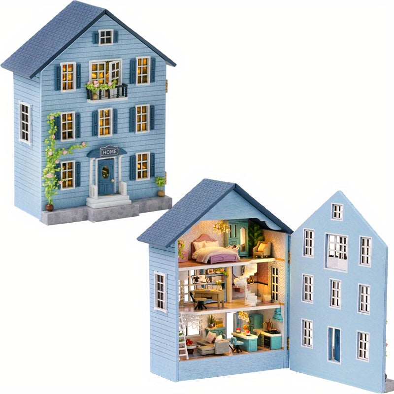 DIY Dollhouse Kit with Furniture & Decorations - Perfect Birthday Gift for Girls