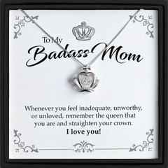 Crown Pendant Necklace Holiday Gift For Mom With Card