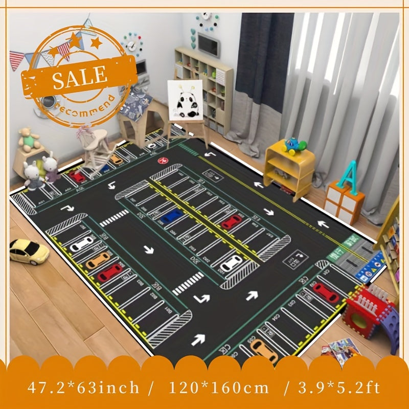Cartoon Parking Lot Carpet Game Toys Car Play Mat Bedroom Bedside