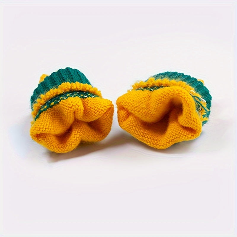 Kids Winter Knitted Gloves Elastic Warm Keeping Boys Girls